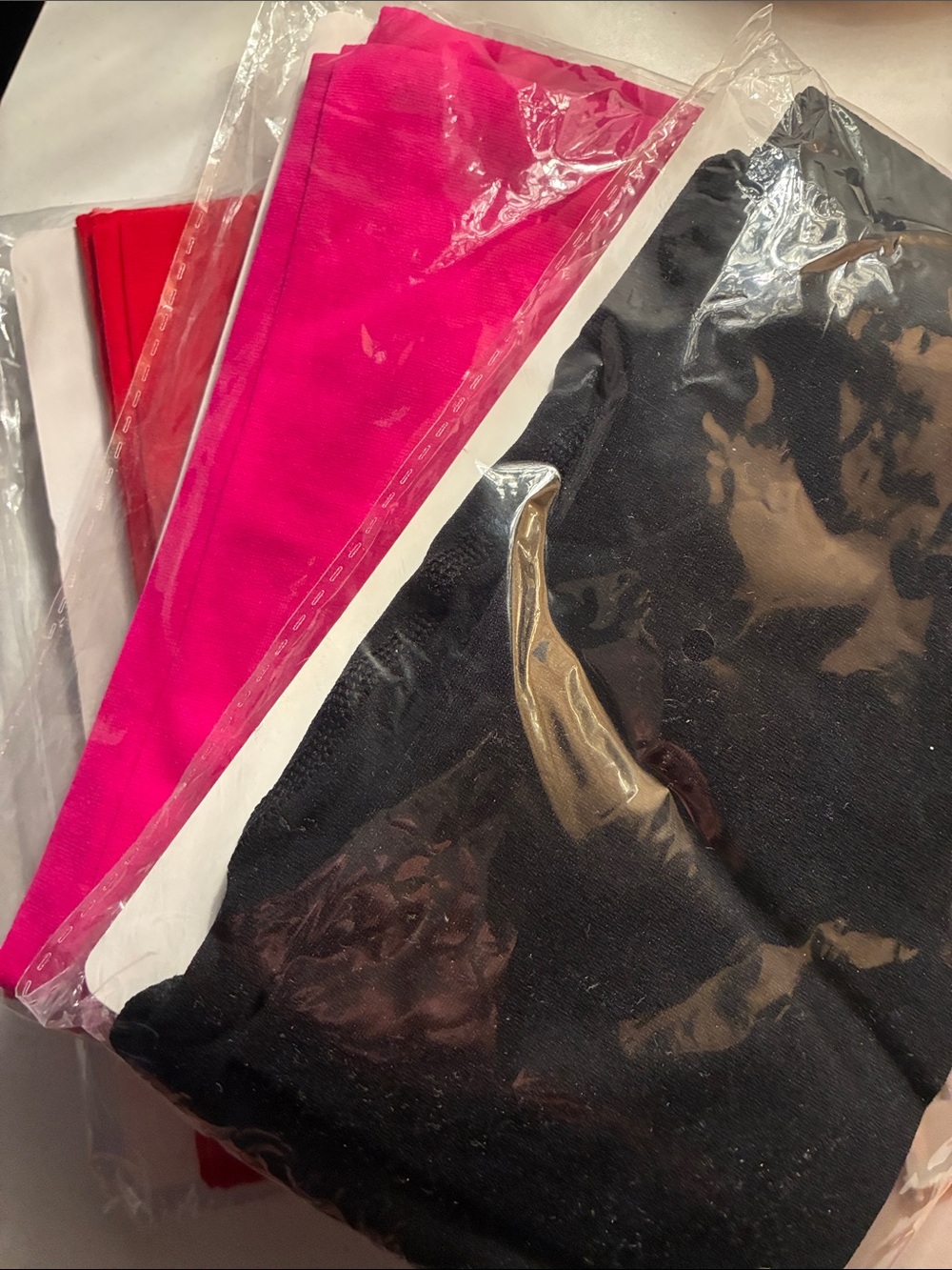 Bright Pink and Red and Black panty hose bundles